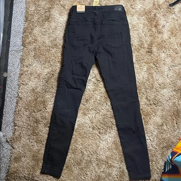 American Eagle Super Black High Rise Jegging Super Stretch Jean Size 4 - Picture 4 of 6